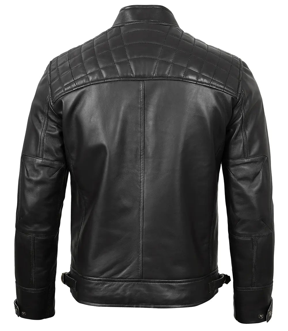 Blouson cuir homme cefe racer noir