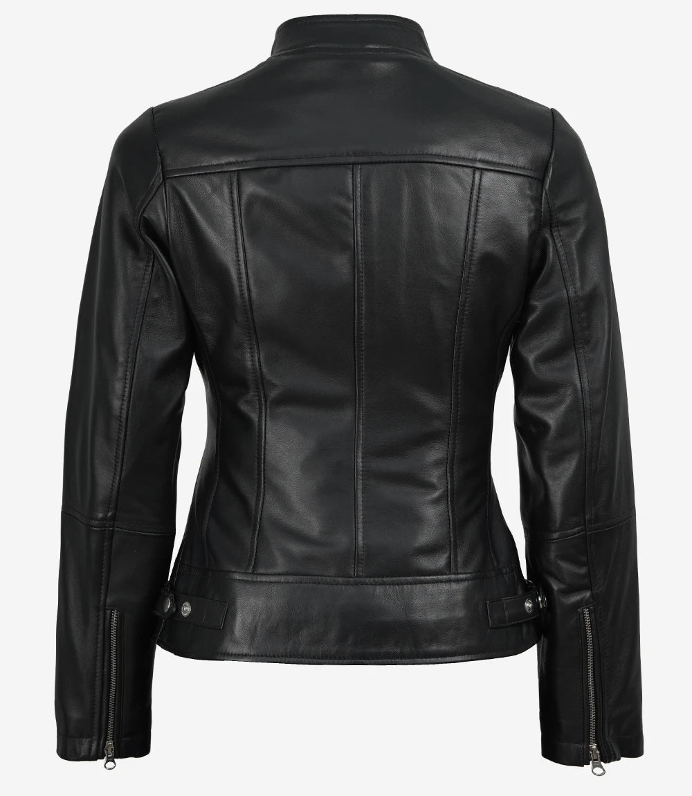 Cafe Racer Blouson Cuir Femme