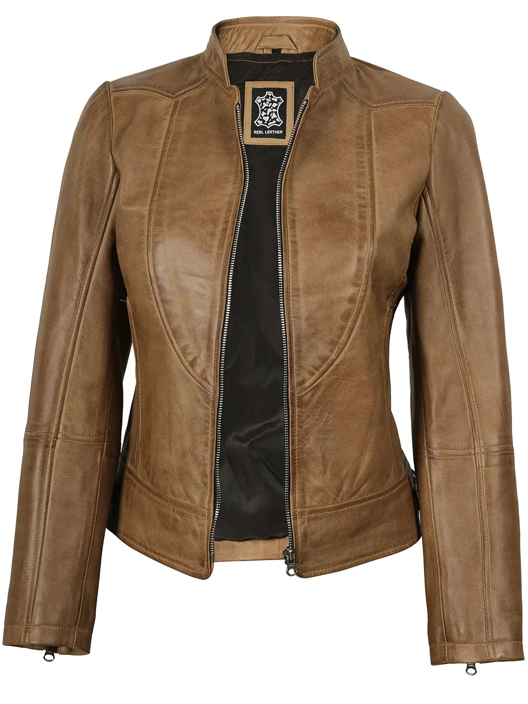 Femme Veste en Cuir
