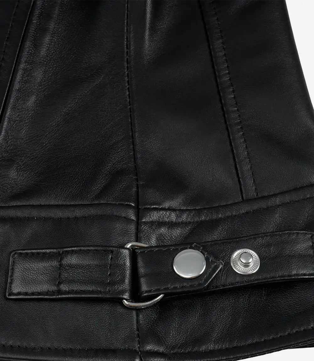 Noire Cafe Racer Blouson Cuir