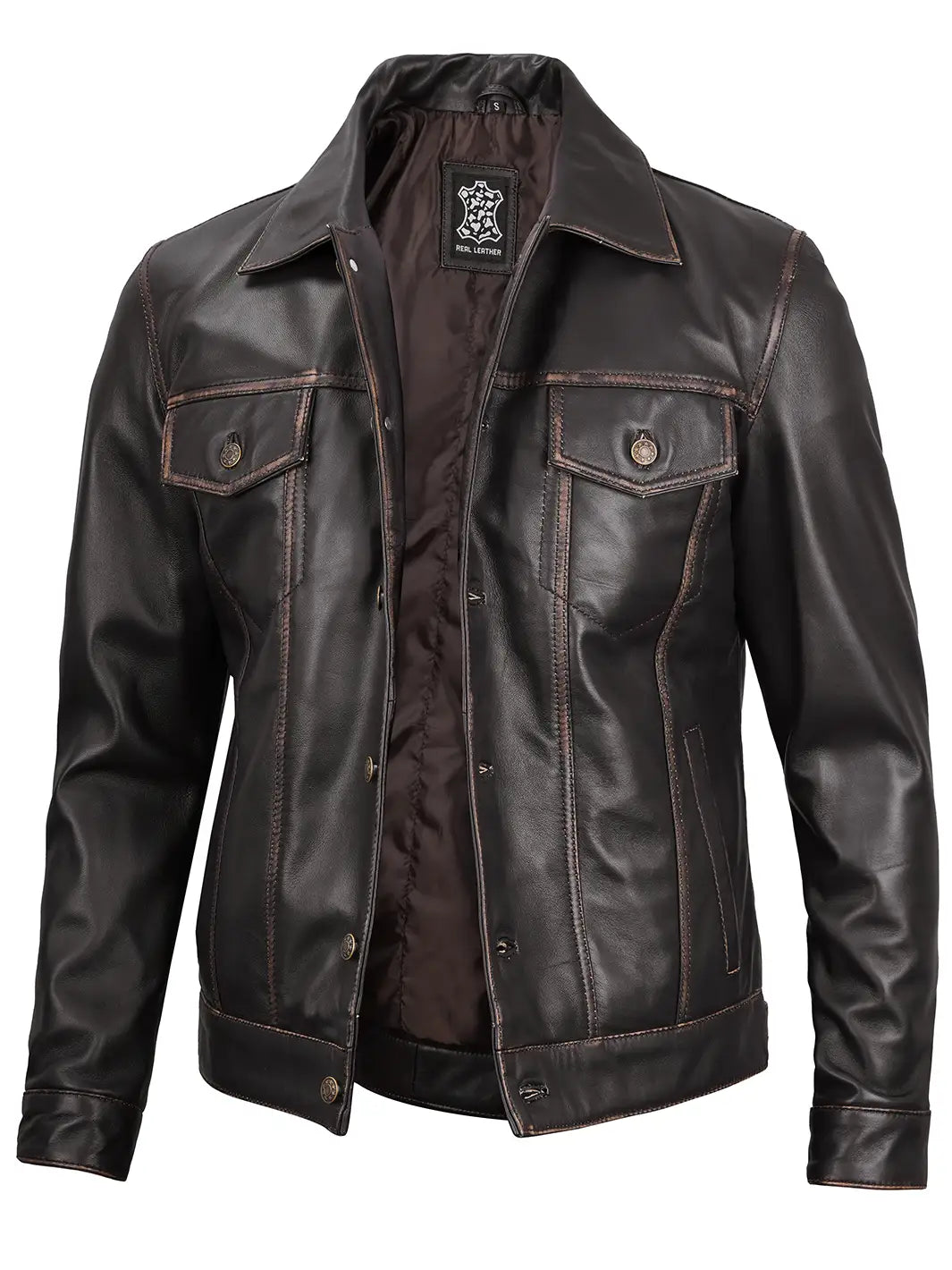 Veste en cuir camionneur Ruboff