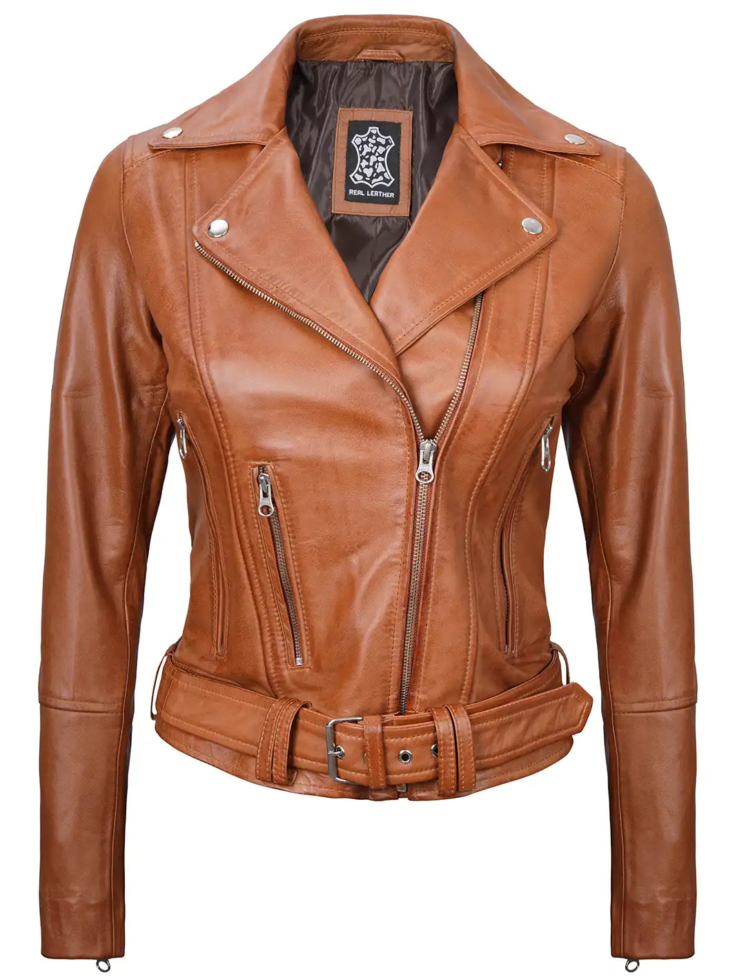 Blouson cuir motard femme
