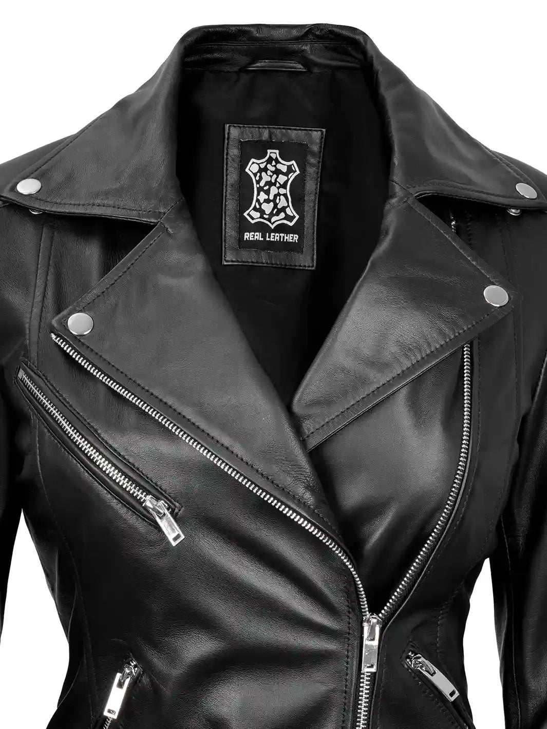 Blouson cuir motard femme