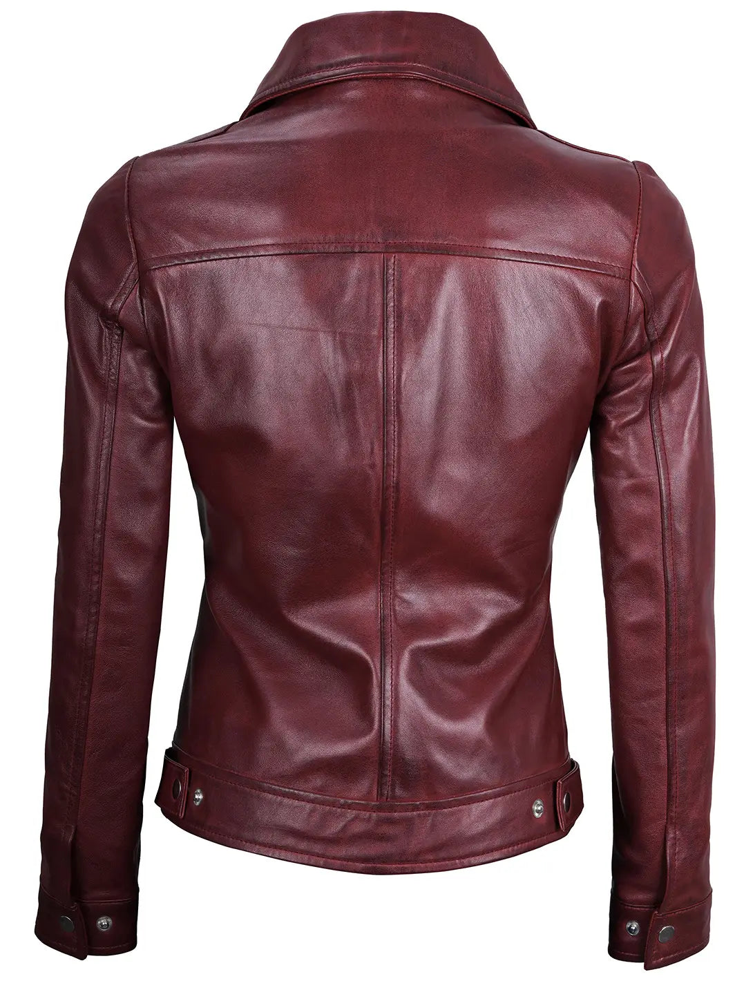 Veste en cuir marron pour femme