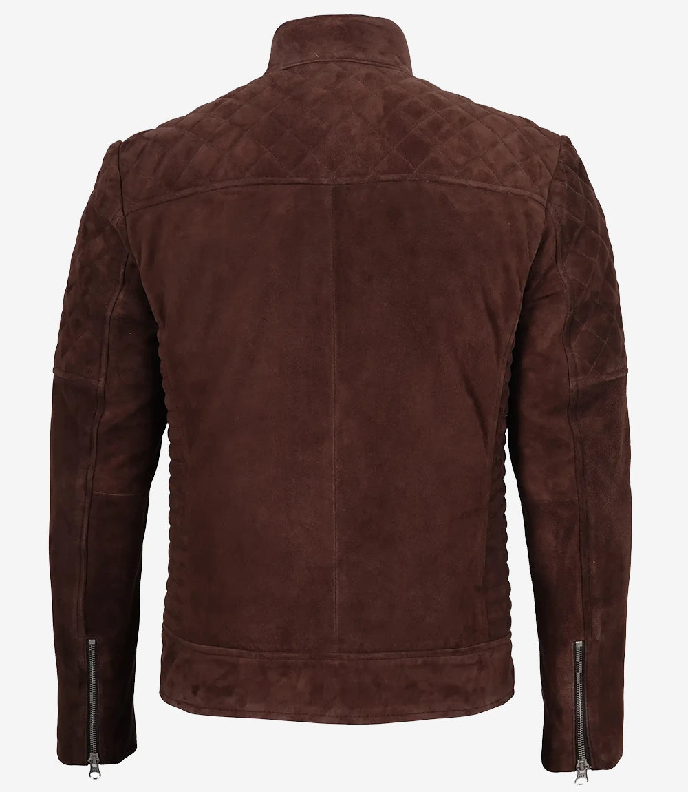 veste en cuir suédé marron pour homme