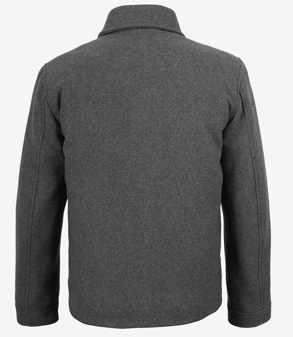 Homme Gris Charbon En Laine Veste