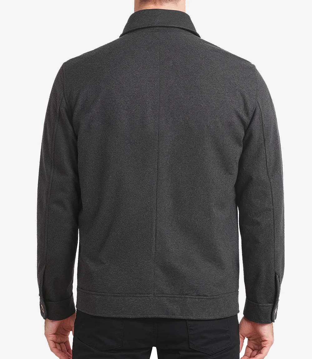 Gris Charbon Veste En Laine