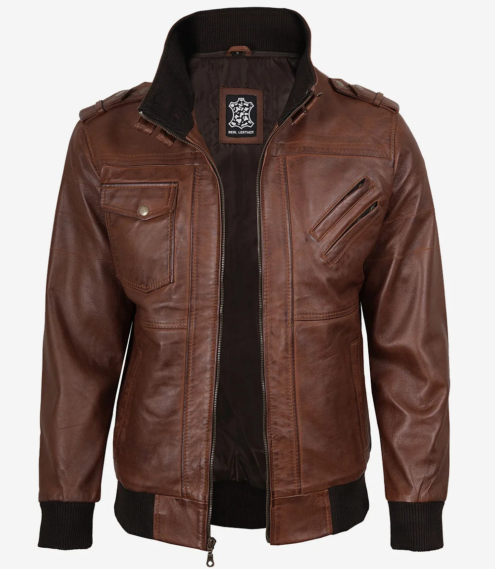  Veste en cuir homme