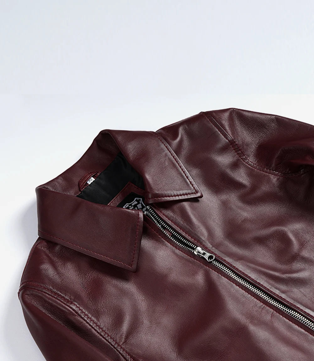 Femmes Cuir Veste Chemise Col