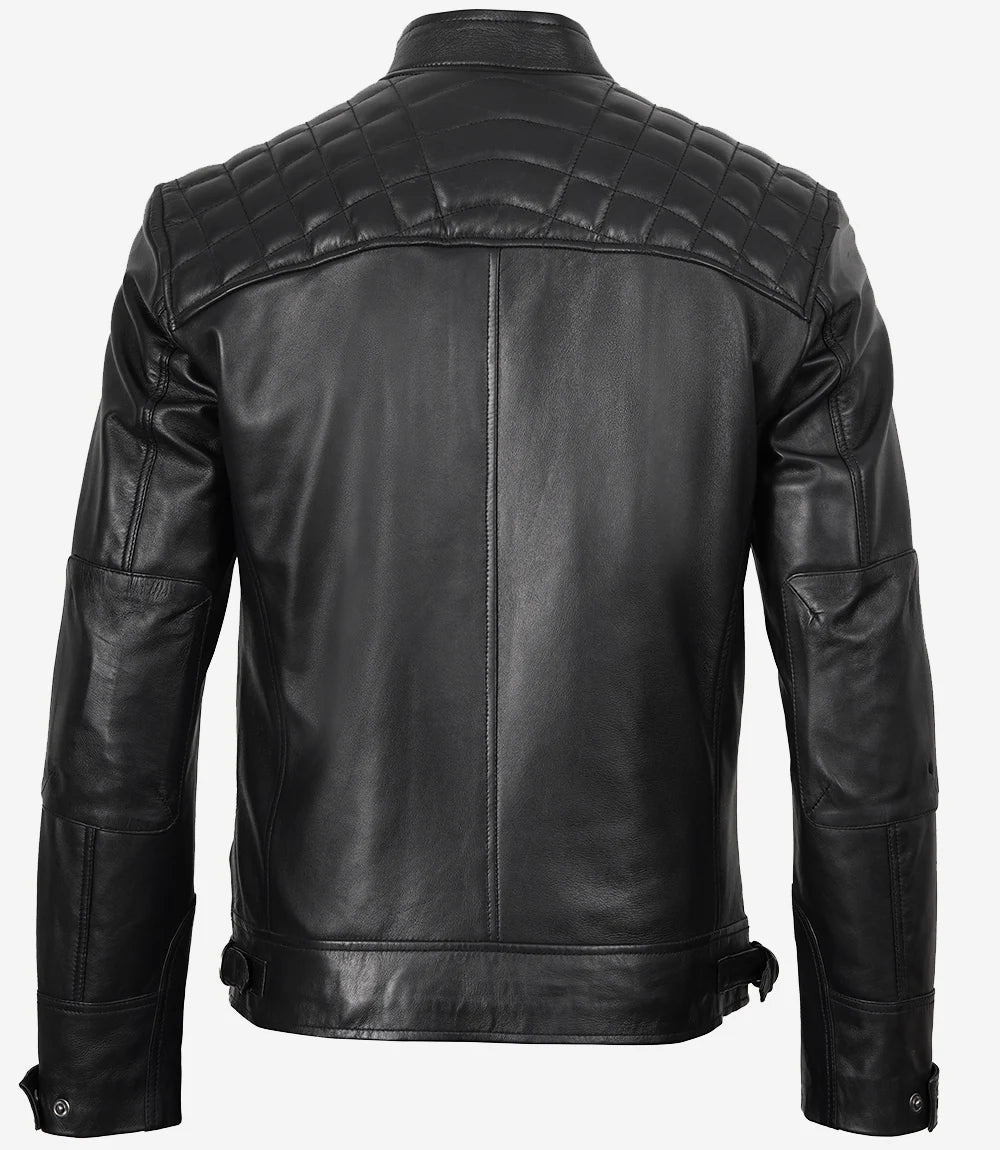 veste de motard en cuir pour homme