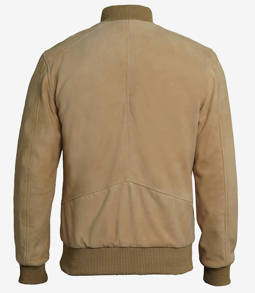 Adamsville Men's Camel Suede Bomber Jacket