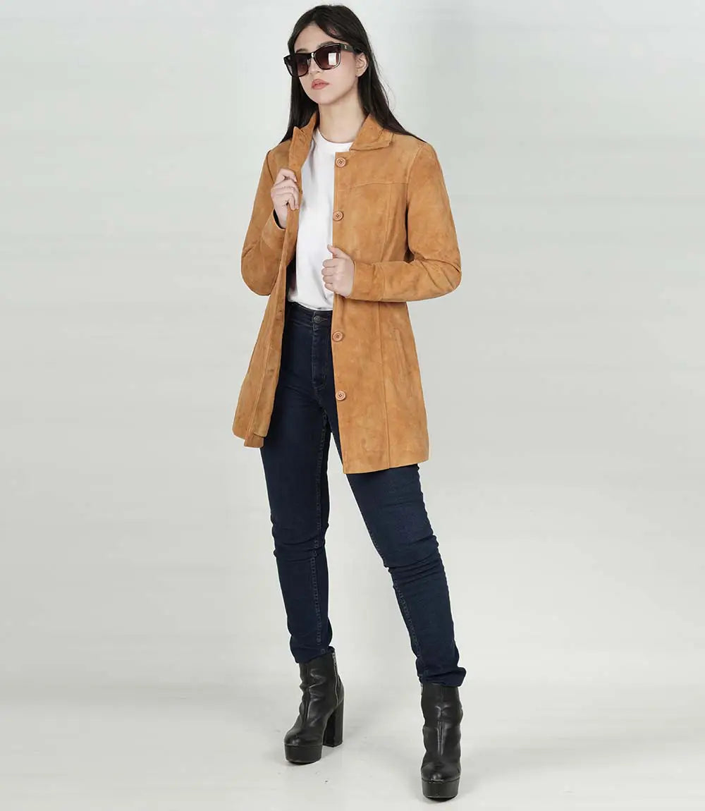 manteau en daim femme