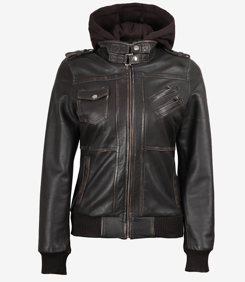 Veste en cuir pour femme