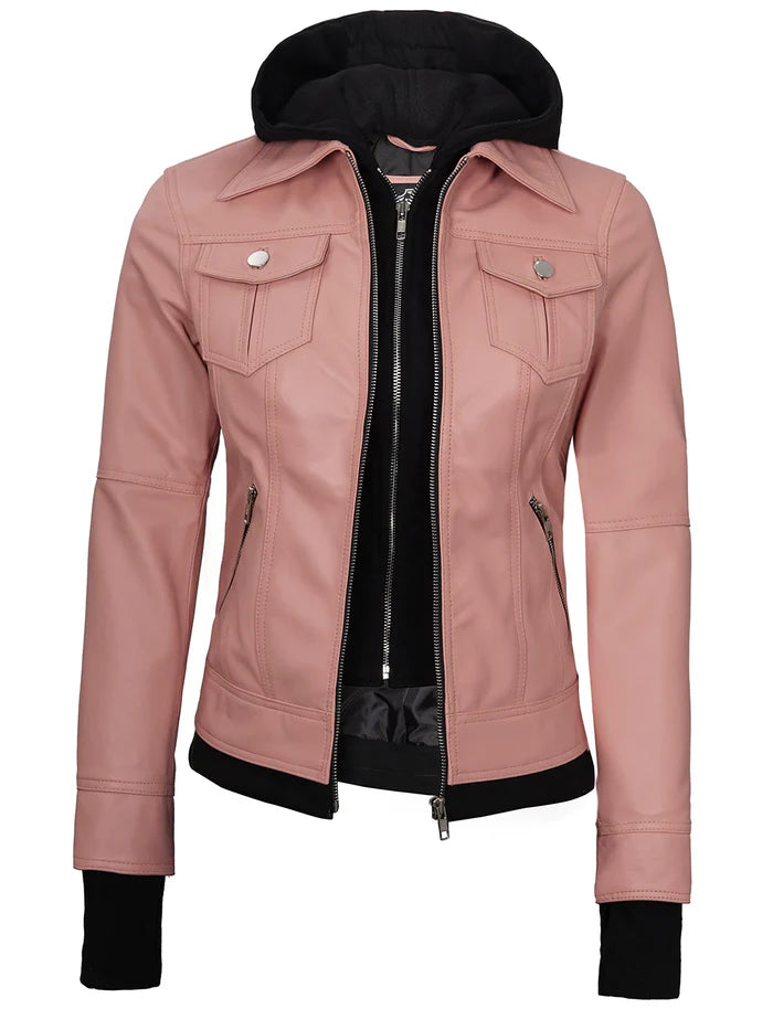 Veste en cuir pour femme