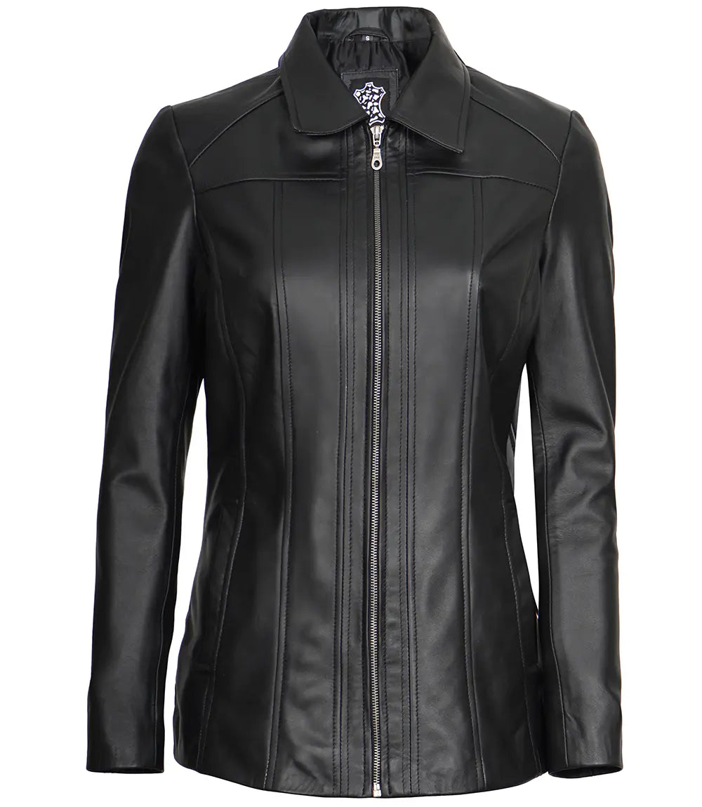 manteau de voiture en cuir noir