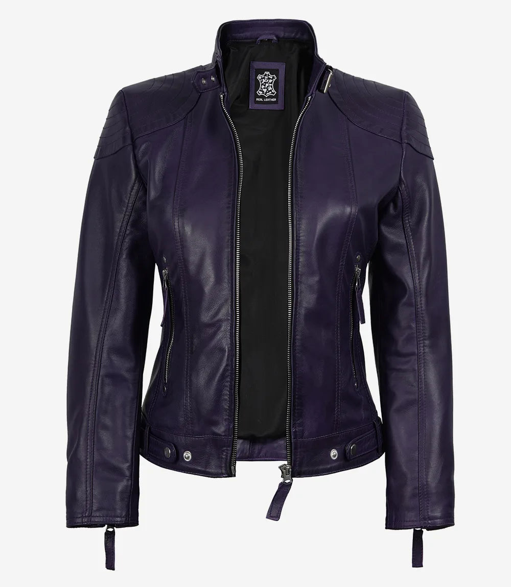 Femmes Cuir Veste Avec Amovible Capuche